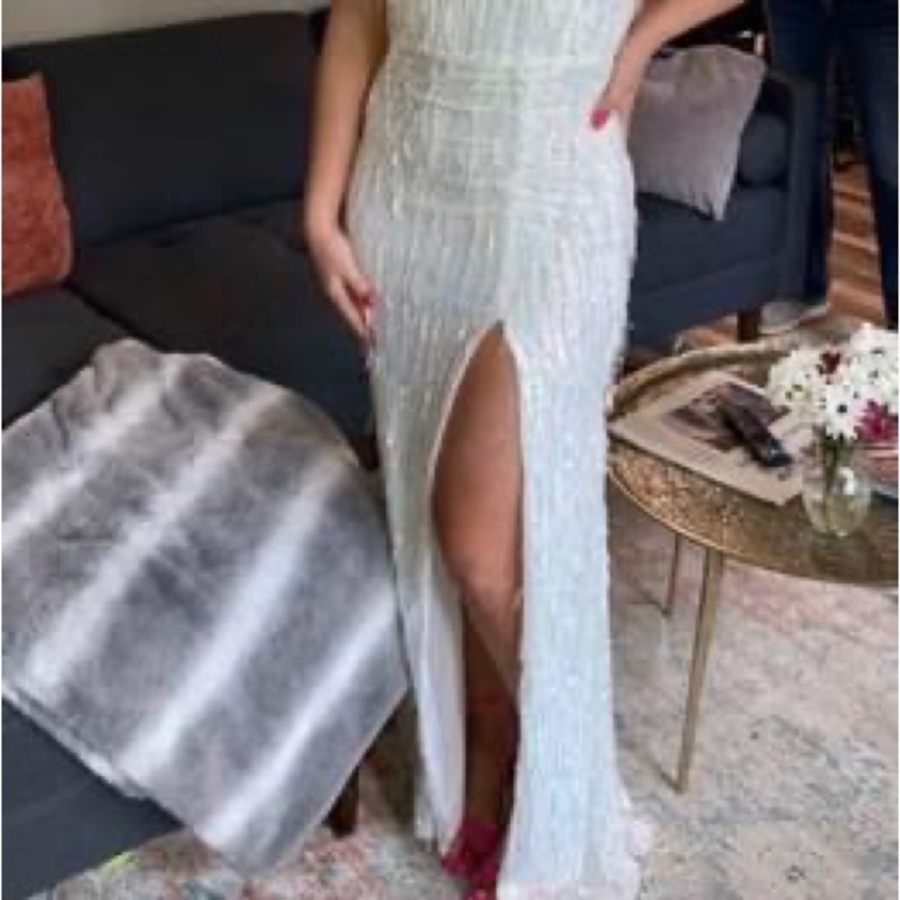 White, sparkly prom dress